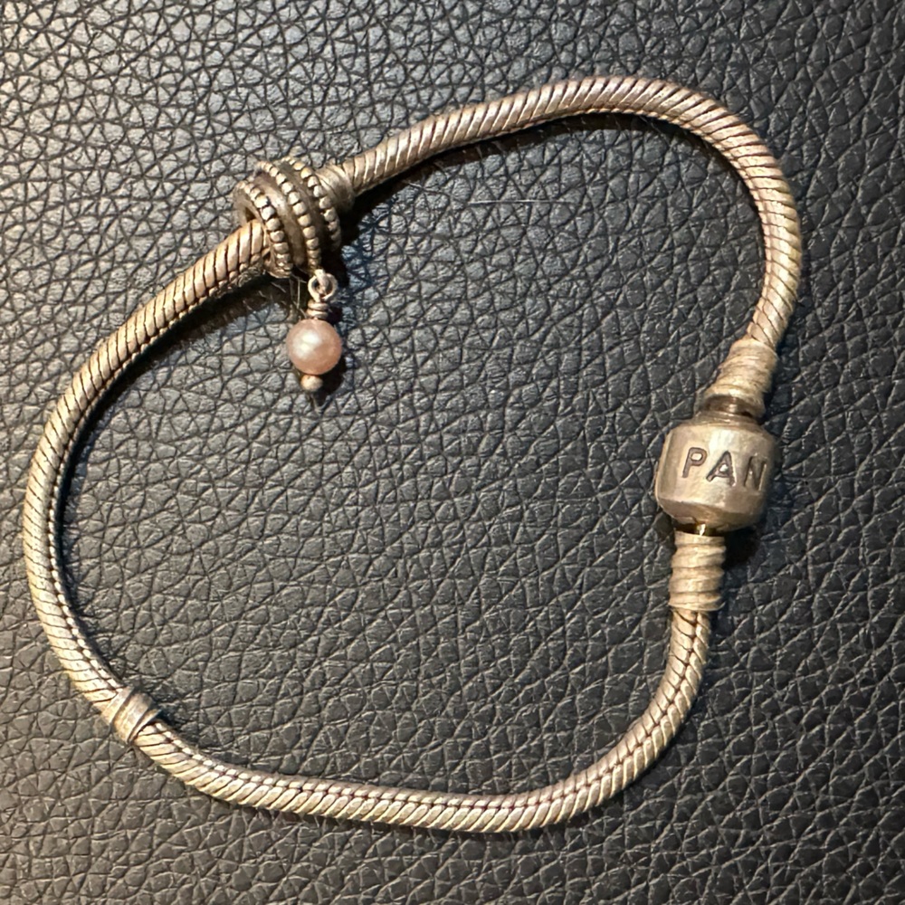 Pandora silver charm bracelet with one charm - Picture 1 of 11